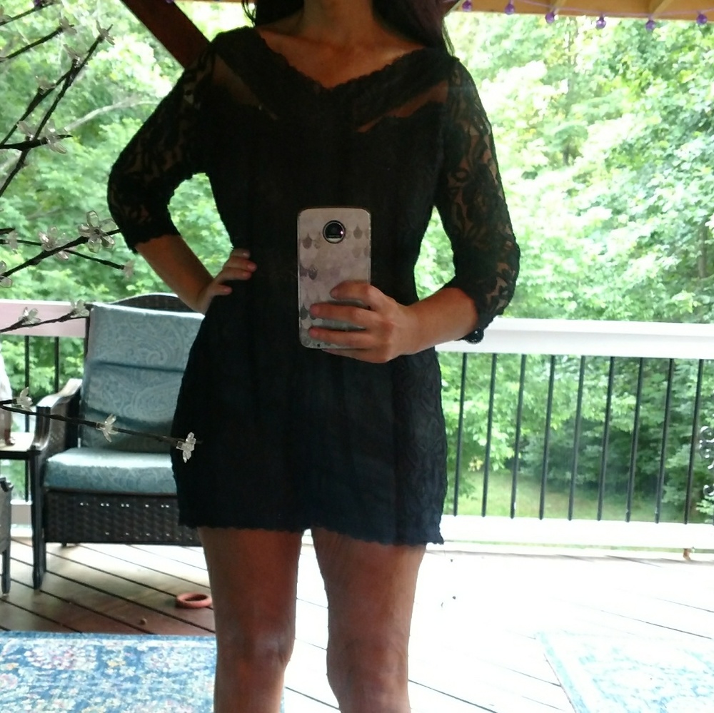 Black lace romper
